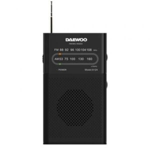 Radio Portátil Daewoo DW1027/ a Pilas/ Negra
