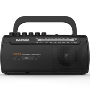 Radio Cassete Daewoo DW1108/ con Cable/ a Pilas/ Negra