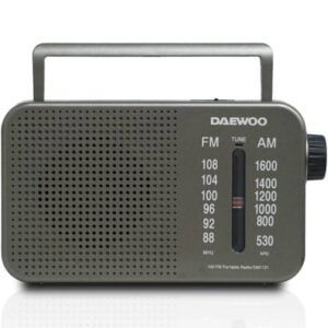 Radio Portátil Daewoo DW1121/con Cable/ a Pilas/ Gris