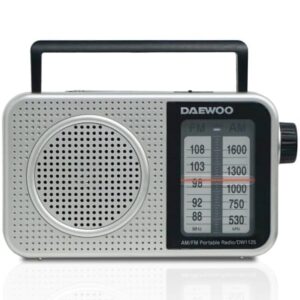 Radio Portátil Daewoo DW1125/ a Pilas/ Gris Metalizado
