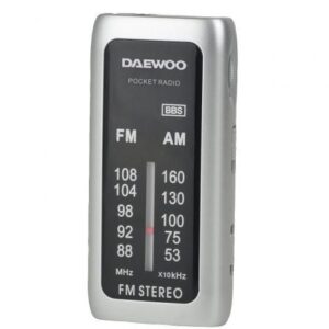 Radio Portátil Daewoo DW1129/ a Pilas/ Plata